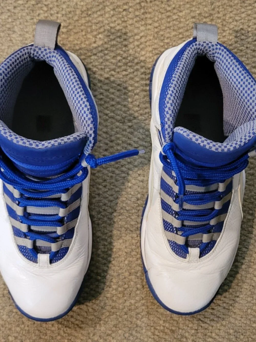 Air Jordan 10 Retro TXT Old Royal 2011 White Blue Grey 487214-107 Sz 9.5